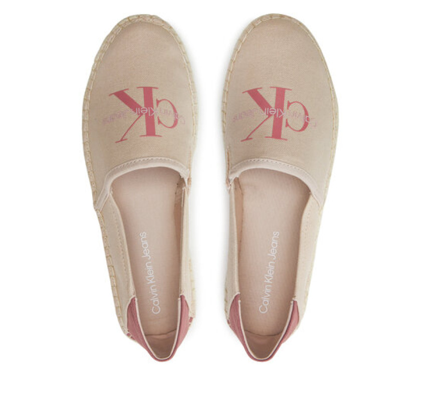 CALVIN KLEIN  auduma espadrilles- pelnu rozā krāsā