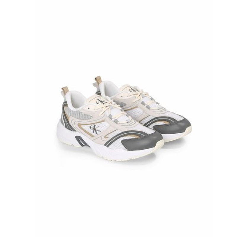 CALVIN KLEIN JEANS RETRO TENNIS brīvā laika apavi- pelēkā/bēšā krāsā
