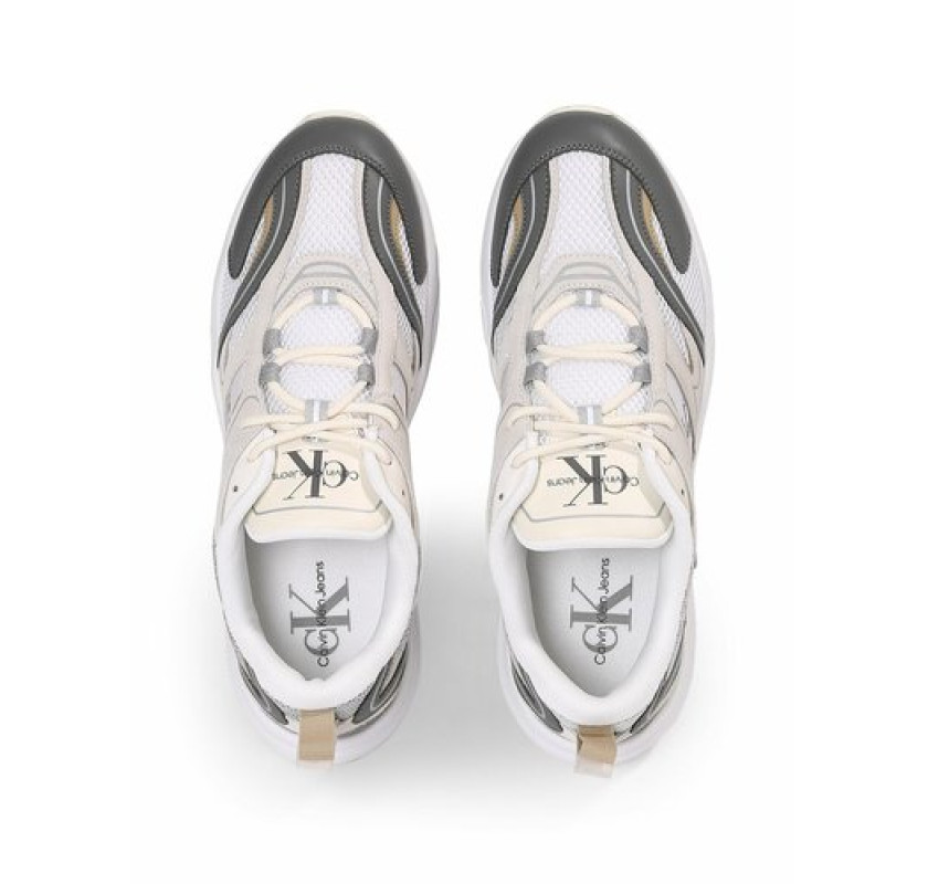 CALVIN KLEIN JEANS RETRO TENNIS brīvā laika apavi- pelēkā/bēšā krāsā
