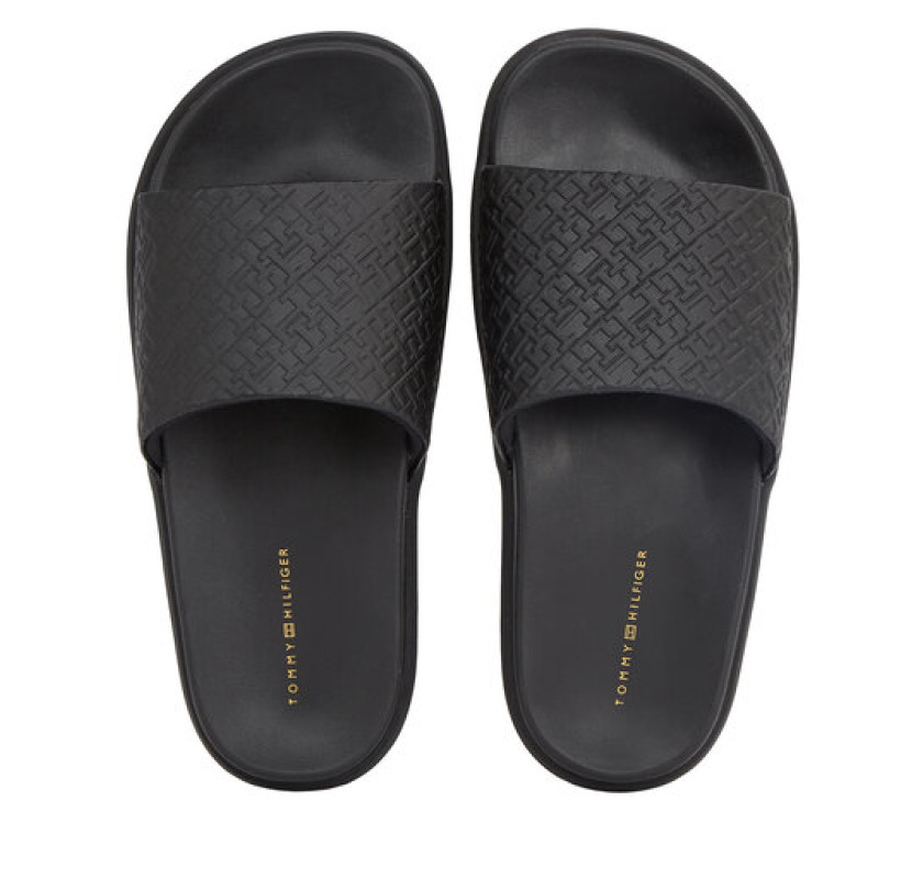 Tommy Hilfiger platforms iešļūcenes- melnā krāsā