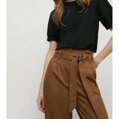 WAREHOUSE paper bag tie belt bikses-brūnā krāsā