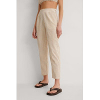 NA-KD Gingham saīsinātas bikses- bēšā krāsā