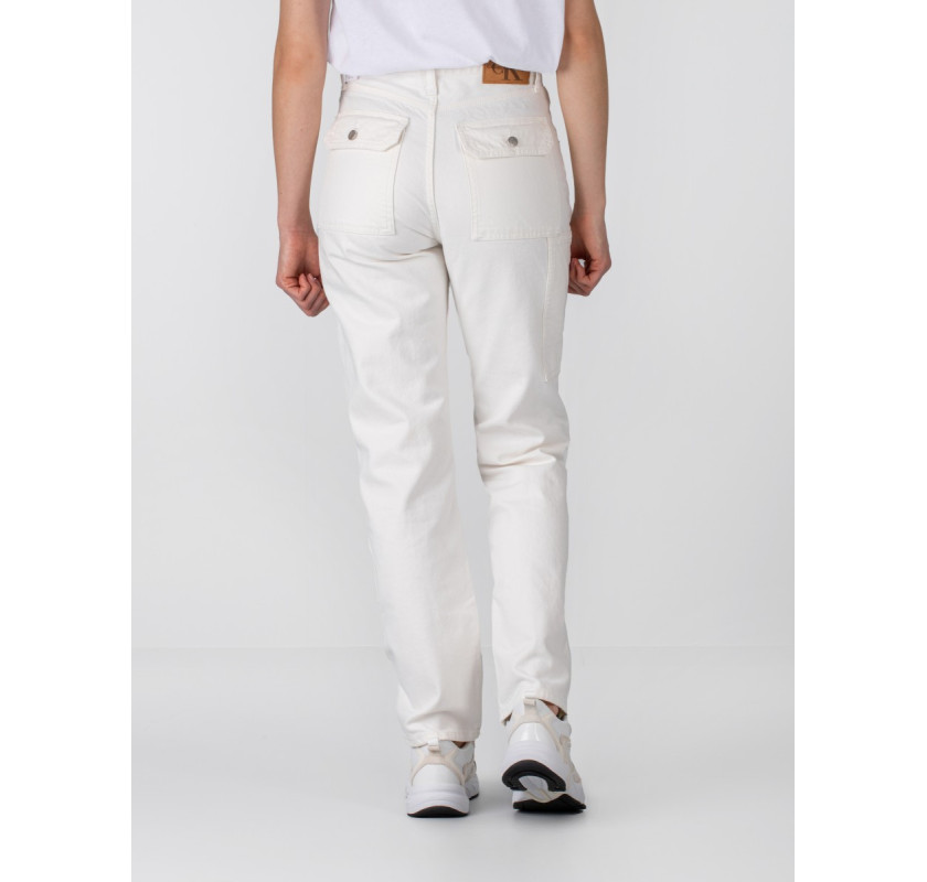 CALVIN KLEIN JEANS džinsi- baltā krāsā