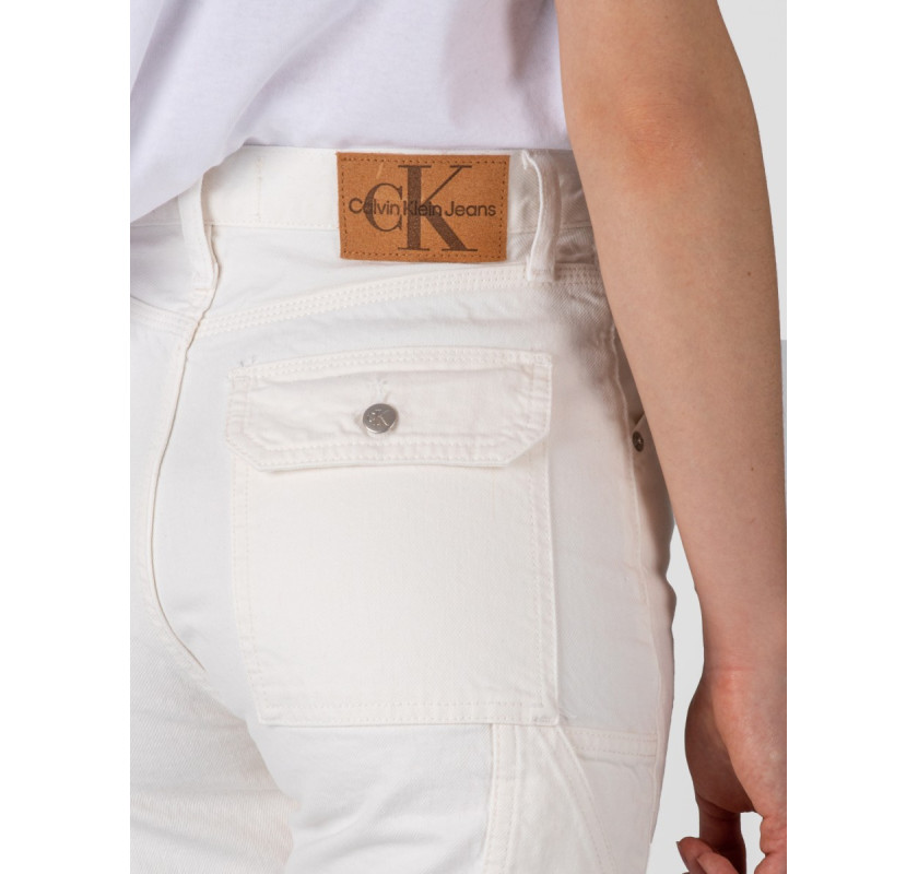 CALVIN KLEIN JEANS džinsi- baltā krāsā