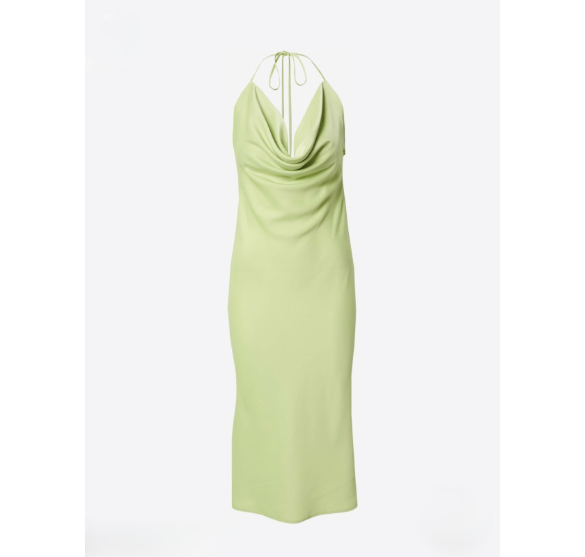 MISSPAP Satin Cowl Neck Midi kleita  - Gaiši Zaļā krāsā