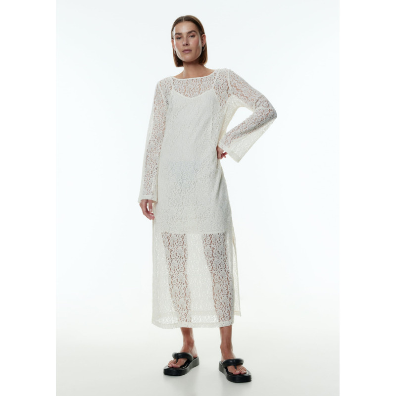 EDITED Flora mežģīņu kleita- off white krāsā