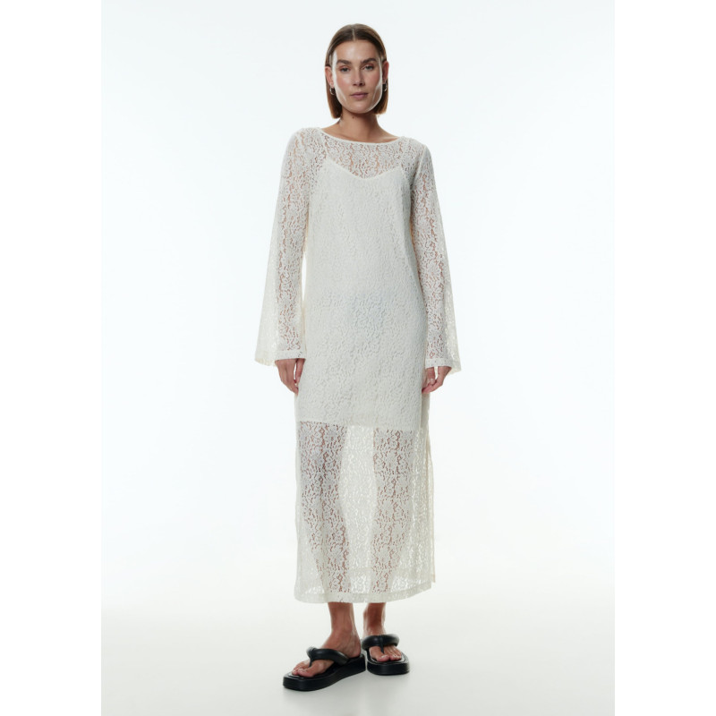 EDITED Flora mežģīņu kleita- off white krāsā