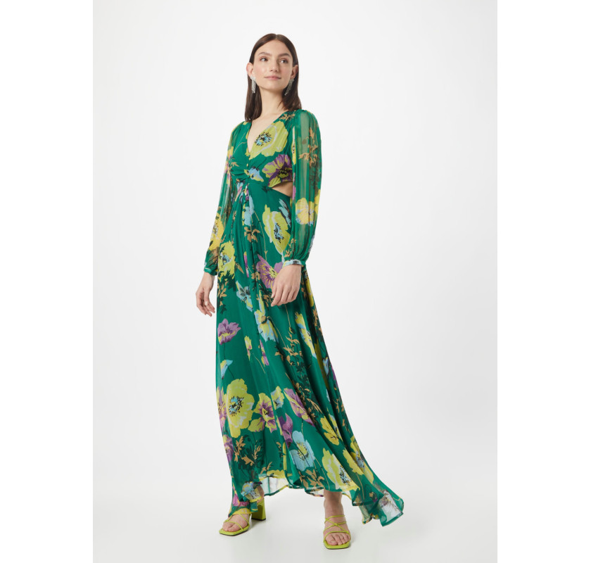 OASIS Soft Floral kleita-zaļā krāsā ar ziedu printu