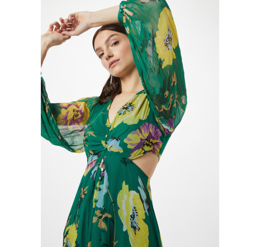 OASIS Soft Floral kleita-zaļā krāsā ar ziedu printu
