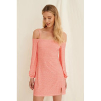 NA-KD Off Shoulders mini kleita-coral drops krāsā