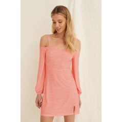NA-KD Off Shoulders mini kleita-coral drops krāsā