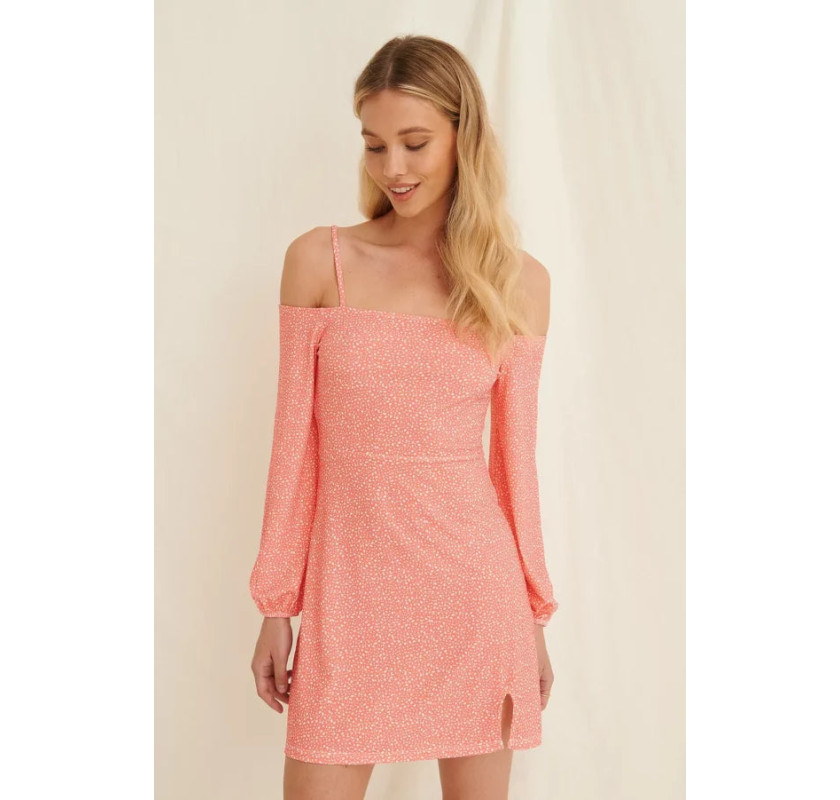 NA-KD Off Shoulders mini kleita-coral drops krāsā