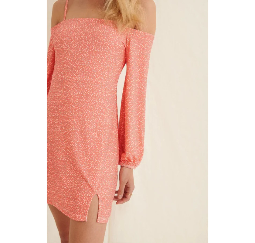 NA-KD Off Shoulders mini kleita-coral drops krāsā