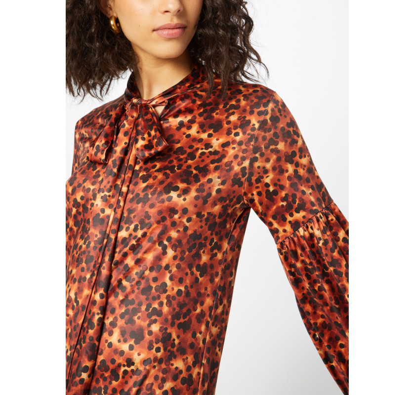 WAREHOUSE Tortoise shel print Midi kleita-brūnā krāsā ar printu