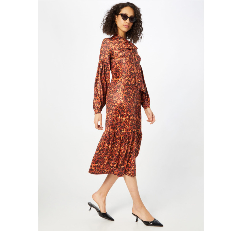 WAREHOUSE Tortoise shel print Midi kleita-brūnā krāsā ar printu