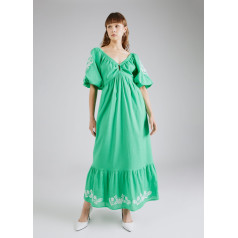 WAREHOUSE Embroidered maxi kleita- zaļā krāsā