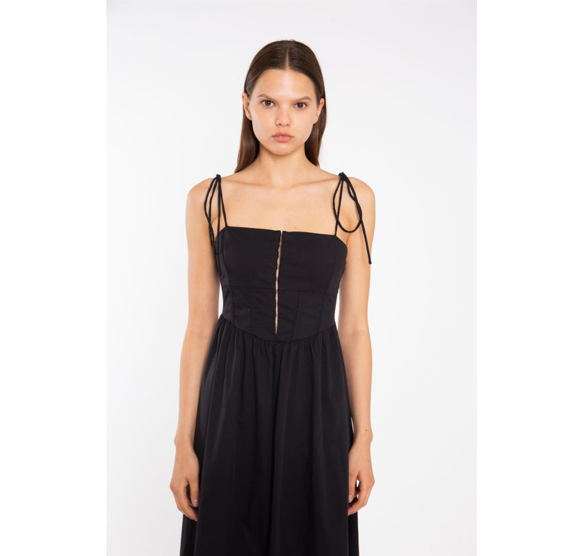 GLAMOSOUS Corset front kleita- melnā krāsā