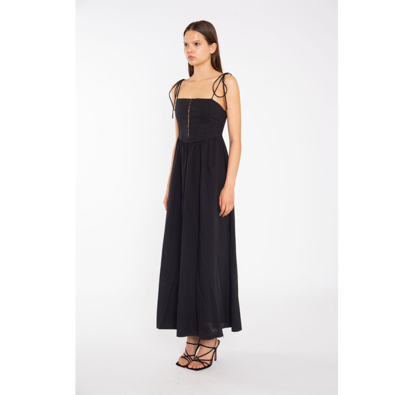 GLAMOSOUS Corset front kleita- melnā krāsā