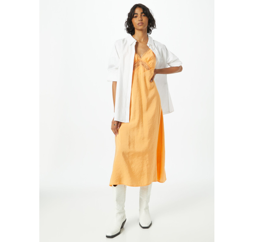 DOROTHY PERKINS Satin Lace Detail midi kleita- oranžā krāsā