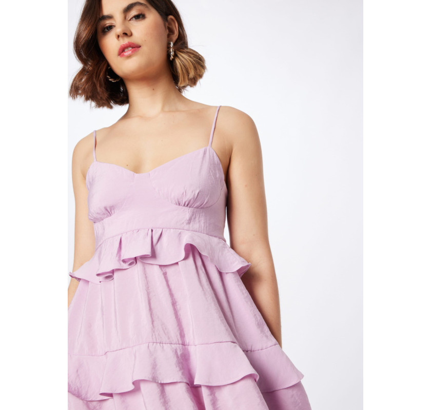 DOROTHY PERKINS Satin Tiered mini kleita- lillā krāsā