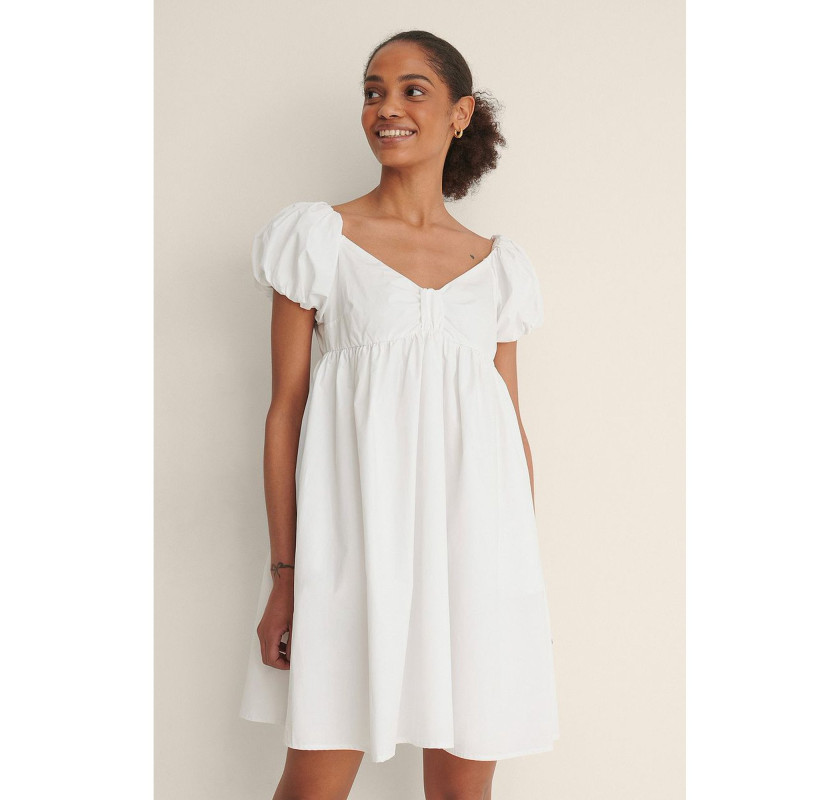 NA-KD Off Shoulders mini kleita-baltā krāsā