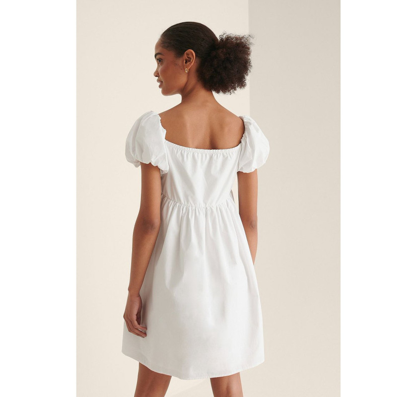 NA-KD Off Shoulders mini kleita-baltā krāsā
