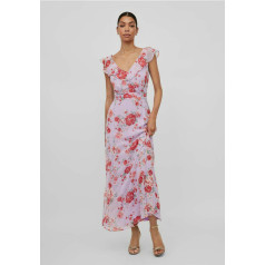 VILA Virilla v-neck kleita-lillā krāsā ar ziedu printu