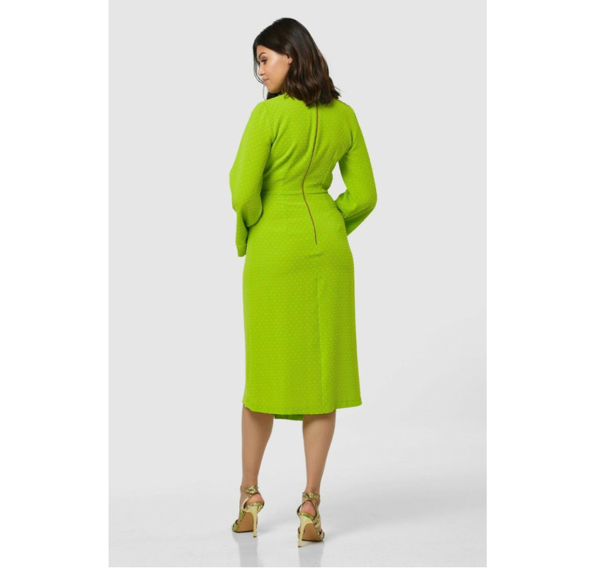 CLOSET LONDON midi kleita-laima zaļā krāsā