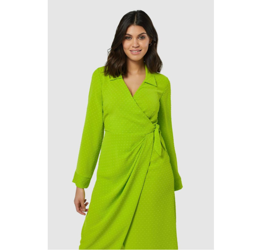 CLOSET LONDON midi kleita-laima zaļā krāsā
