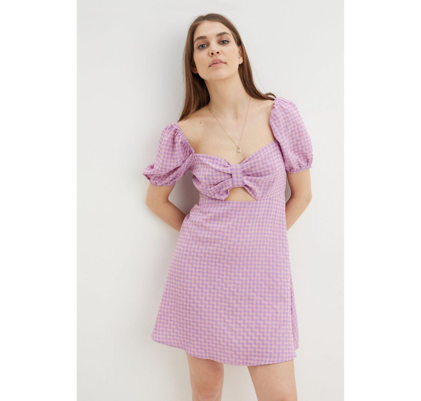 DOROTHY PERKINS Ginghamp kleita-lillā krāsā