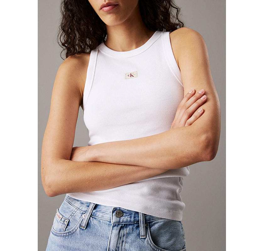 CALVIN KLEIN JEANS Tank top- baltā krāsā