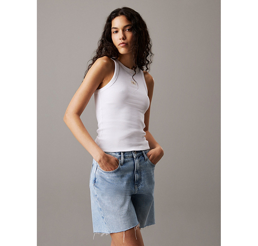 CALVIN KLEIN JEANS Tank top- baltā krāsā