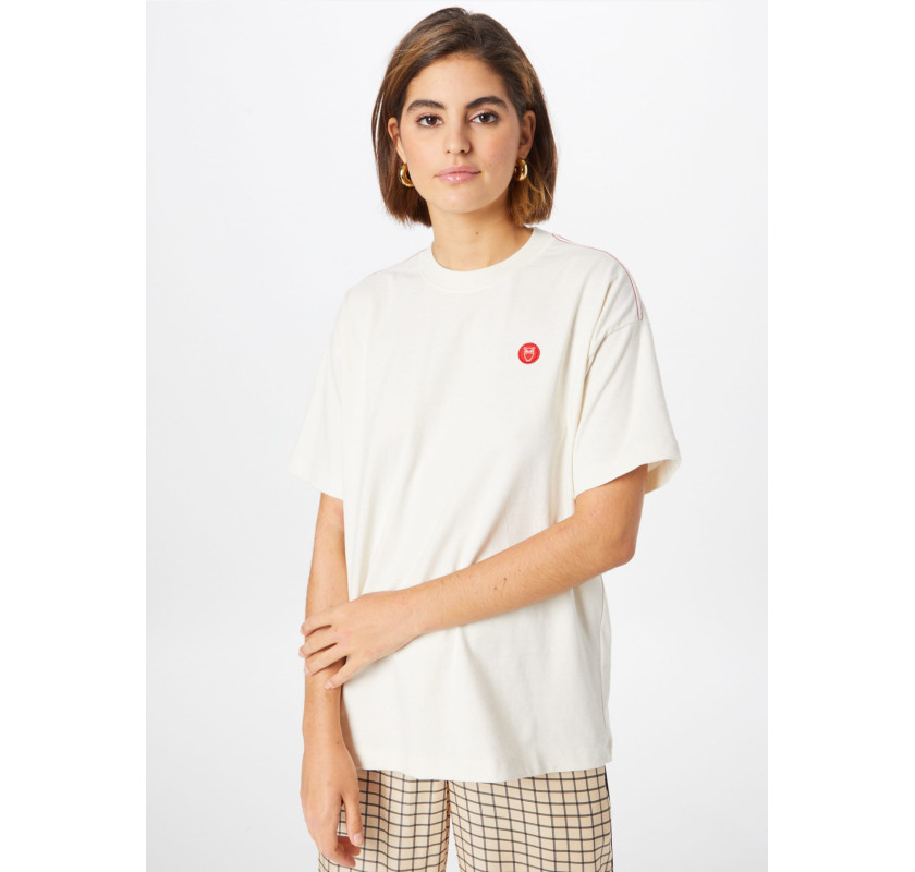 KNOWLEDGE COTTON APPAREL T-krekls- bēšā krāsā