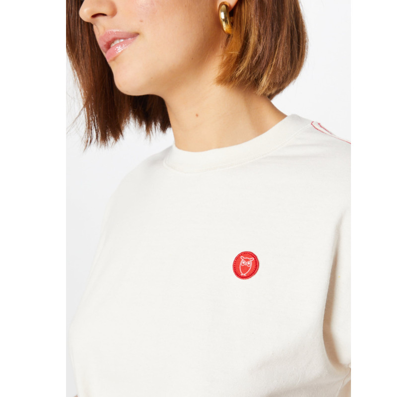 KNOWLEDGE COTTON APPAREL T-krekls- bēšā krāsā