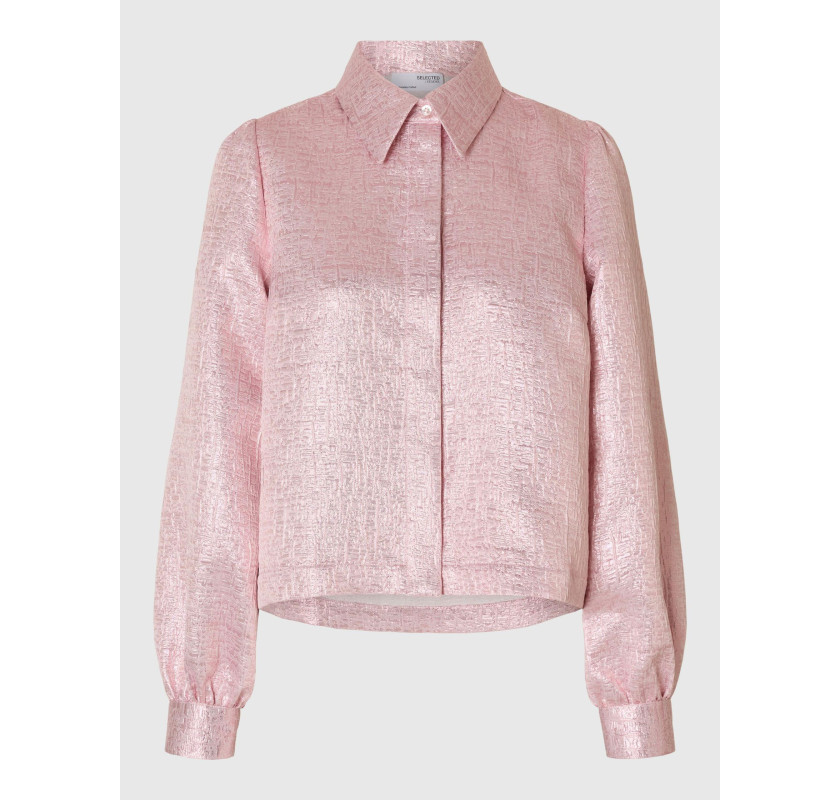 SELECTED FEMME Jacquards žakete-metāliski rozā krāsā