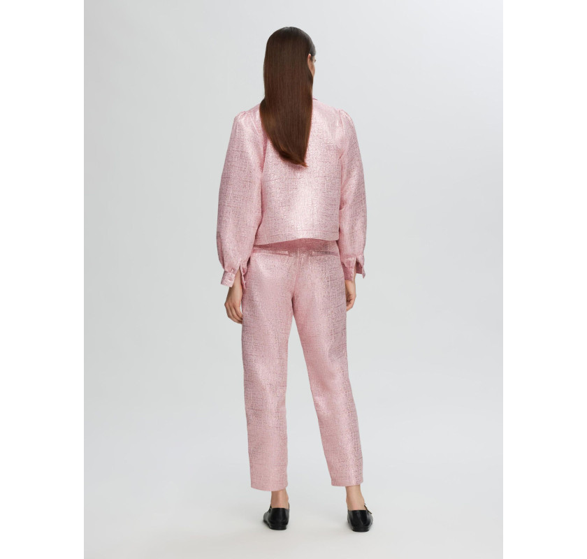 SELECTED FEMME Jacquards žakete-metāliski rozā krāsā