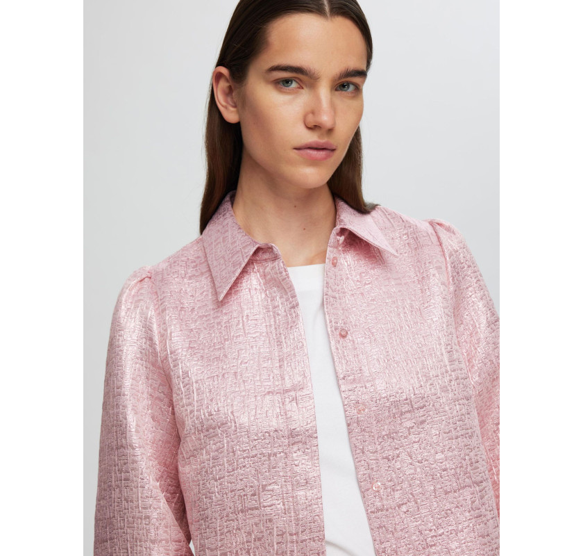 SELECTED FEMME Jacquards žakete-metāliski rozā krāsā