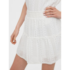 VERO MODA mežģīņu mini svārki - baltā krāsā