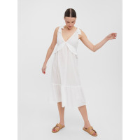 VERO MODA midi garuma kleita - baltā krāsā