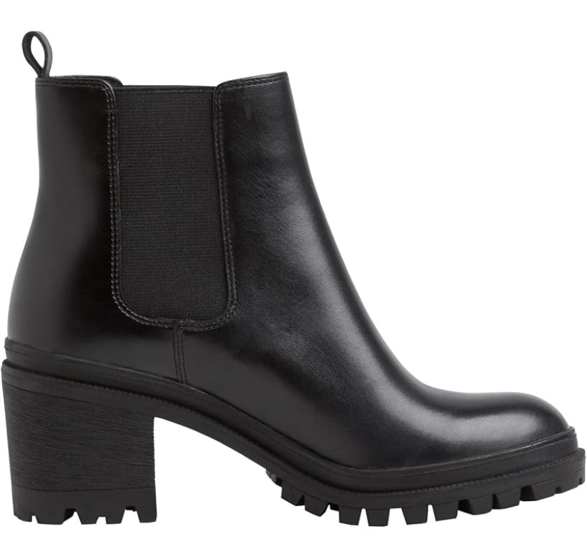 TAMARIS ādas puszābaki- melnā krāsā