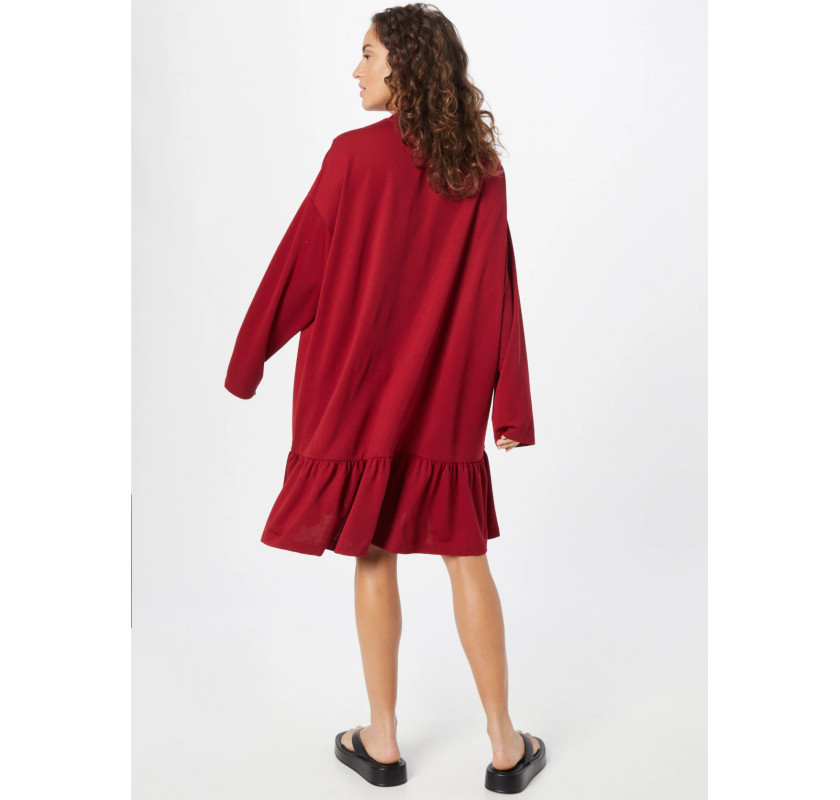 WEEKDAY viskozes kleita- tumši sarkanā krāsā