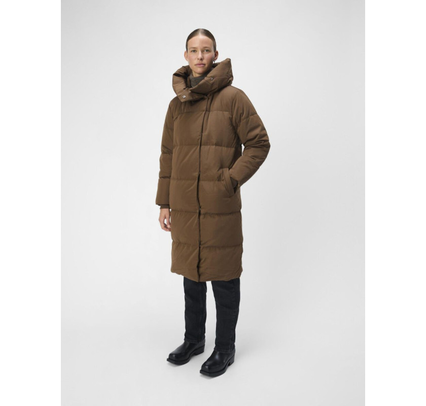 OBJECT ziemas dūnu mētelis - brūnā krāsā