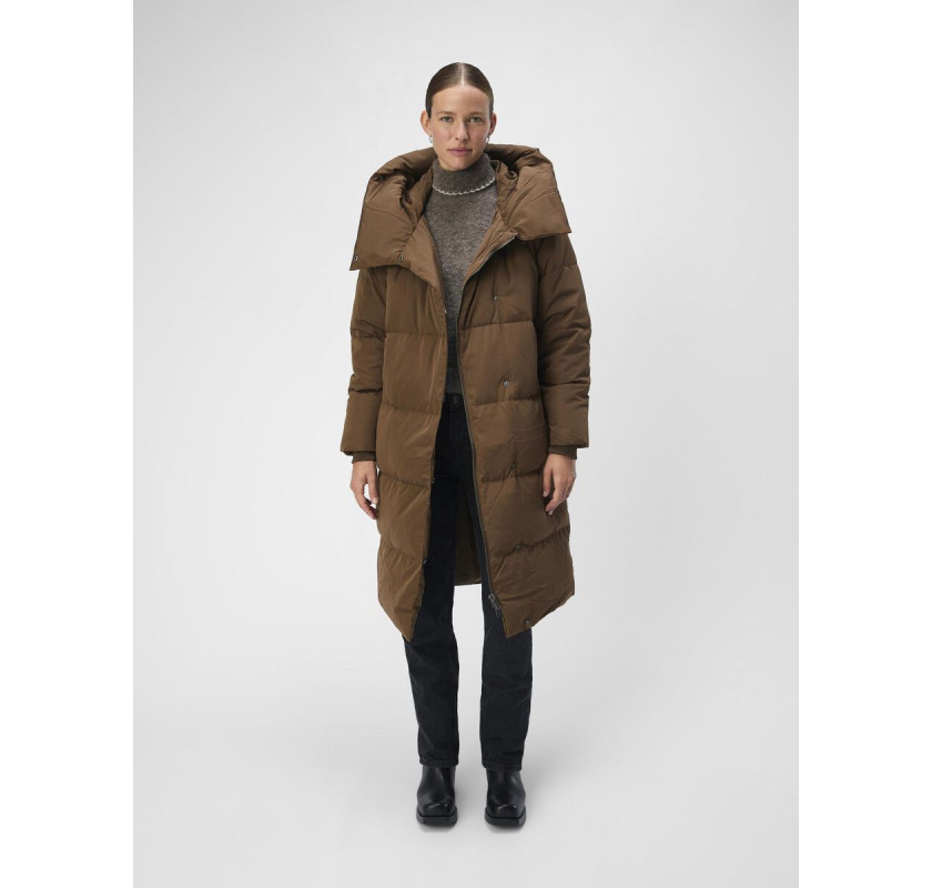 OBJECT ziemas dūnu mētelis - brūnā krāsā