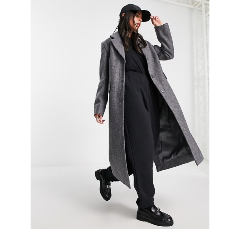 WEEKDAY klasisks mētelis- pelēkā krāsā