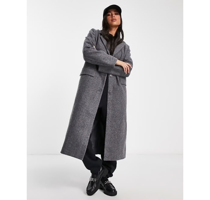 WEEKDAY klasisks mētelis- pelēkā krāsā