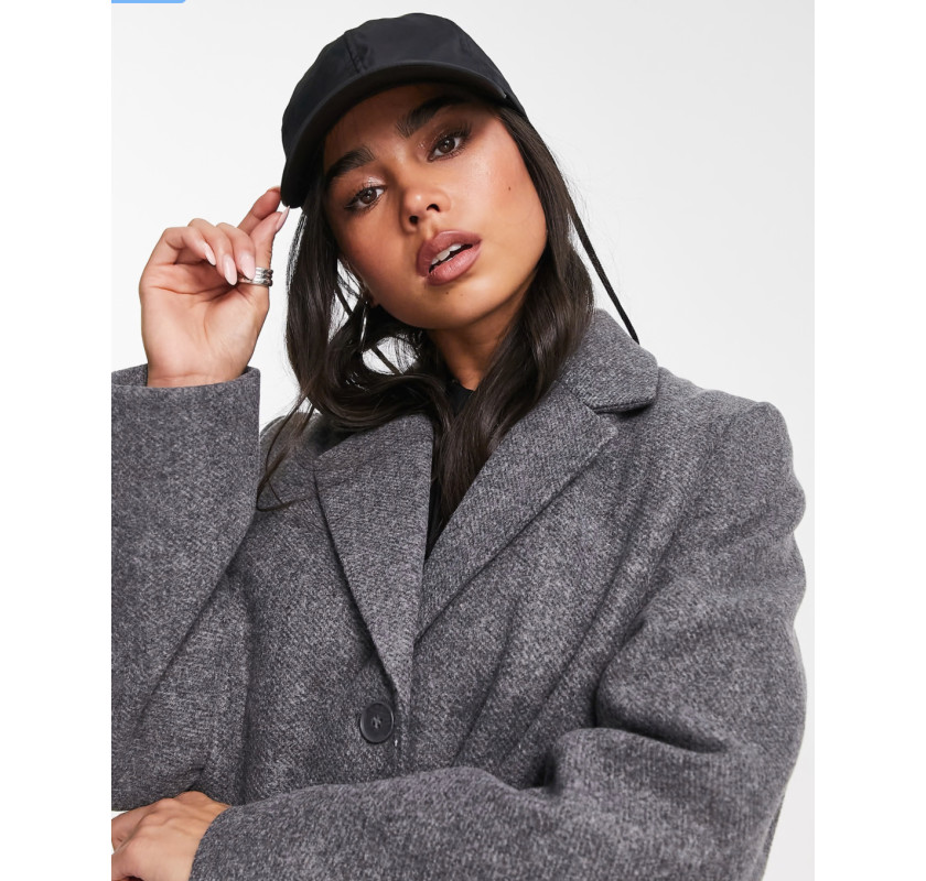 WEEKDAY klasisks mētelis- pelēkā krāsā