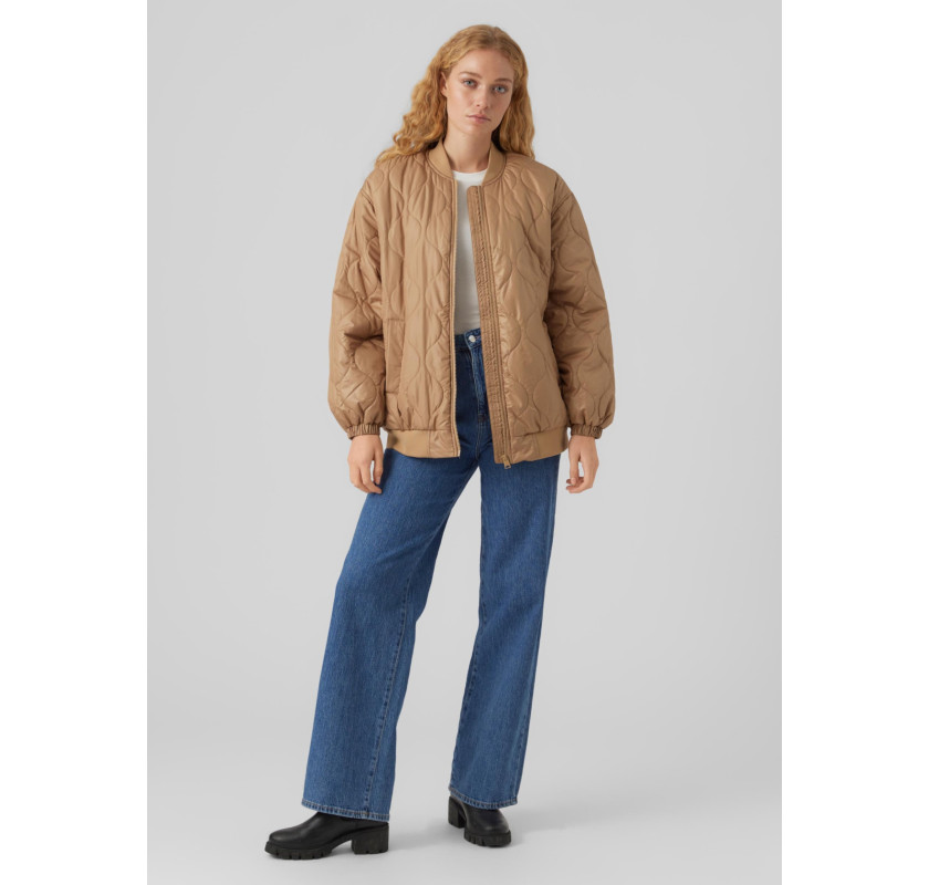 VERO MODA stepēta virsjaka- perlamutras brūnā krāsā