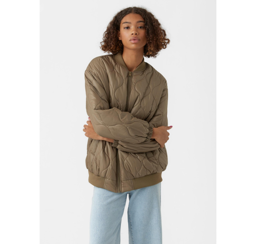 VERO MODA stepēta virsjaka- haki krāsā