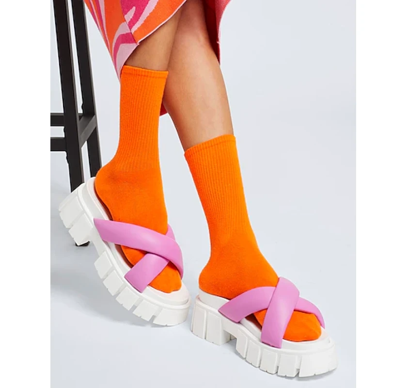 8 BY YOOX Cross Chunky sandeles- rozā krāsā