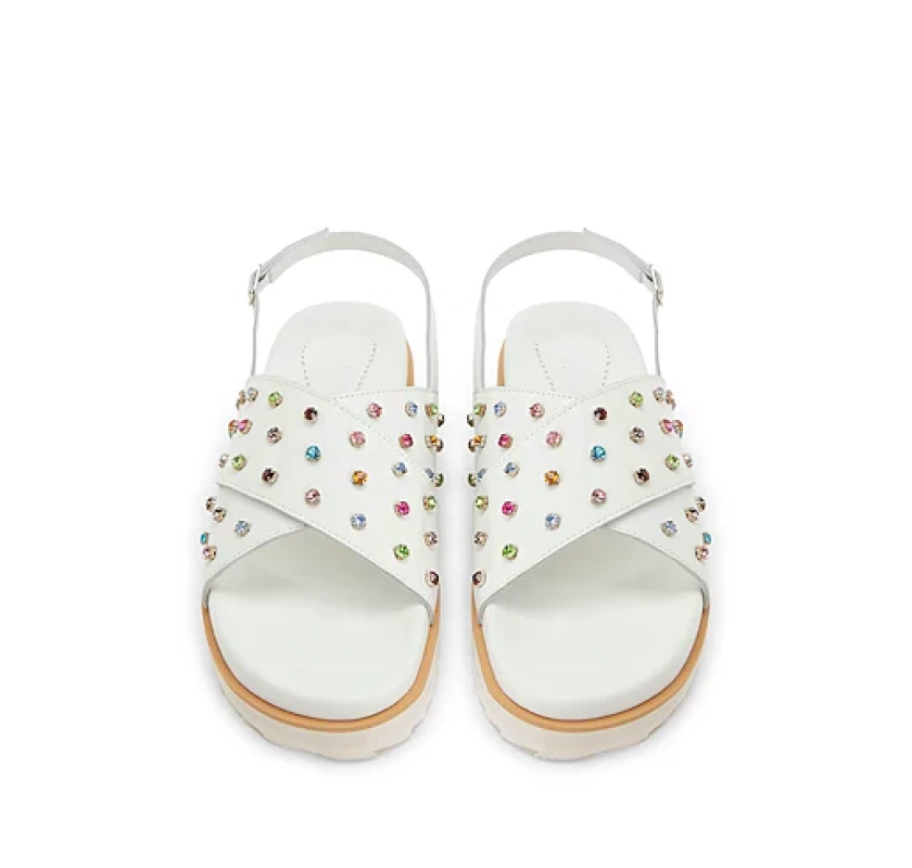 8 BY YOOX Embellished sandeles- baltā krāsā krāsā